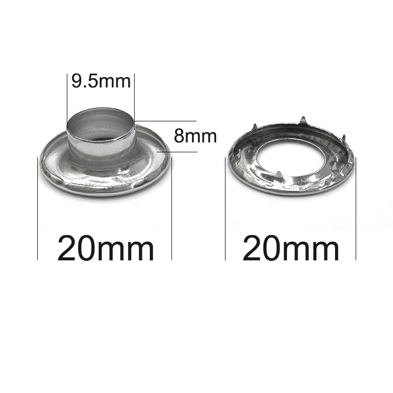 Leatherwork Eyelets - Içinde 9.5mm tuval Buttonholes paslanmaz çelik