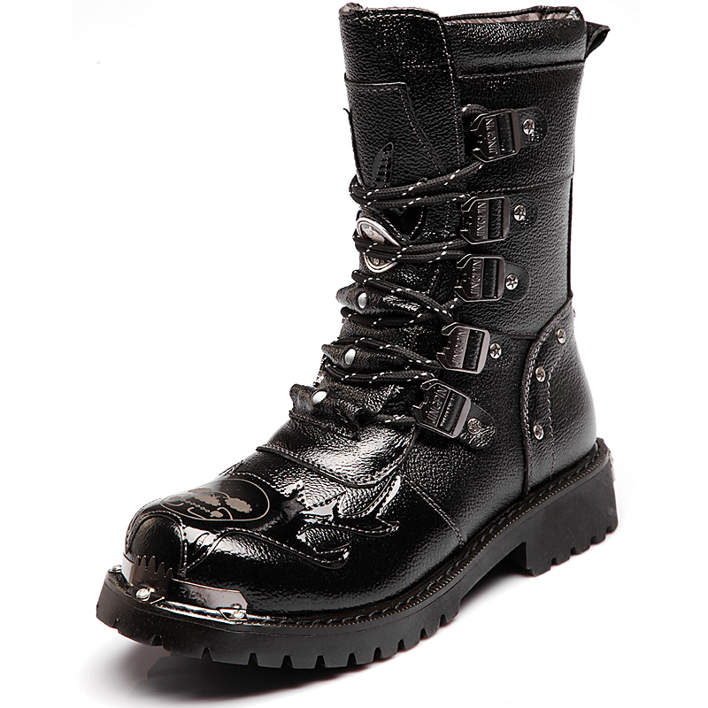 Leatherwork Rivets - Erkek Savaş Botları Yeni Kış Yüksek