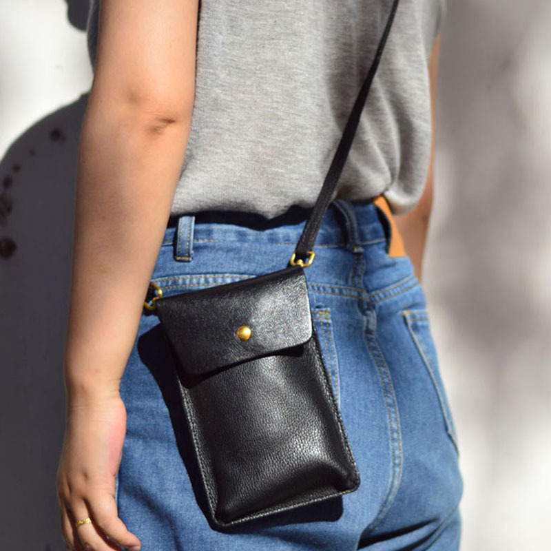 Leatherwork Rivets - Asus cep telefonu çantası kadın crossbody