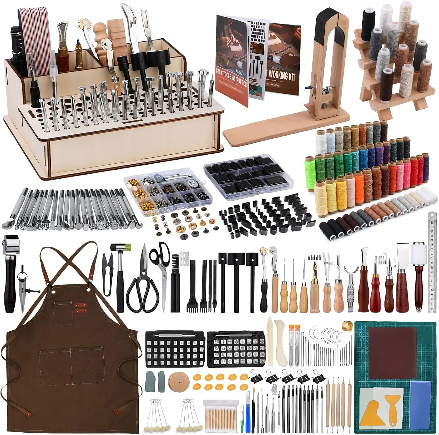 Leatherwork Beginner Tools - Yeni Başlayanlar İçin 628 Parçalı Deri