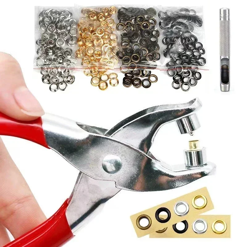 Leatherwork Eyelets - 100 takım 4mm Metal Kuşgözü ve