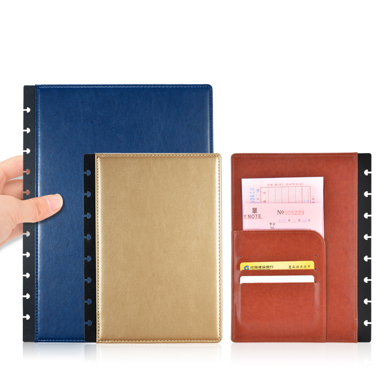 Leatherwork Books - Yaprakları Çıkarılabilen Deri Kapaklı Mantar Delikli