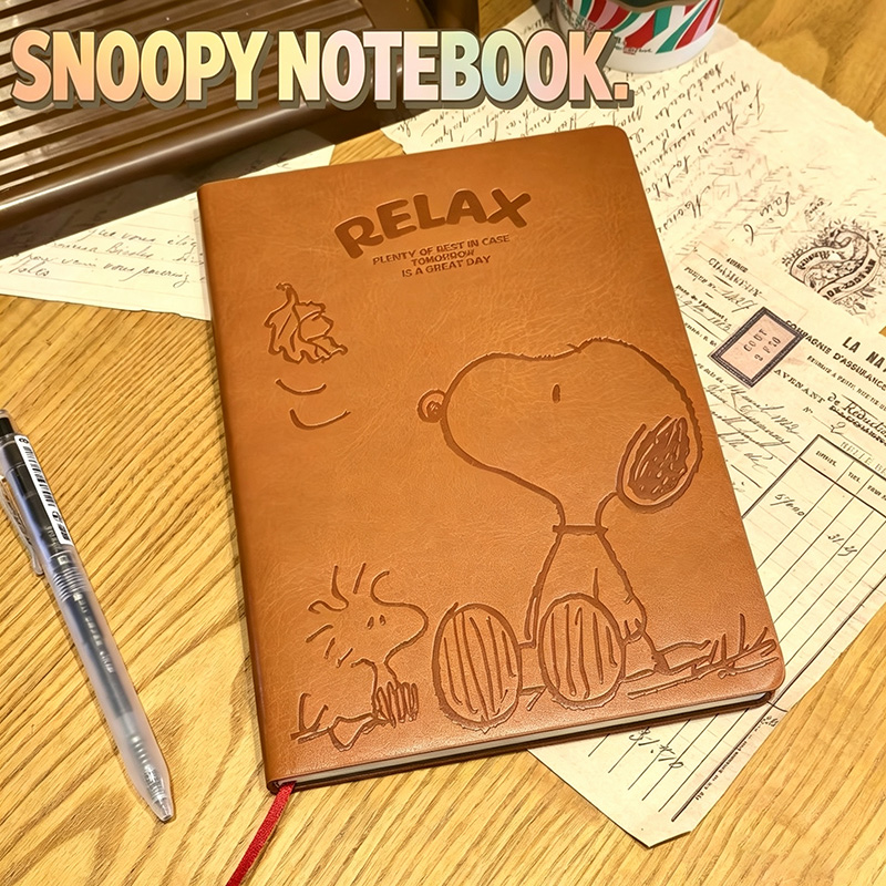 Leatherwork Books - Vintage Snoopy A5 Deri Defter Sevimli
