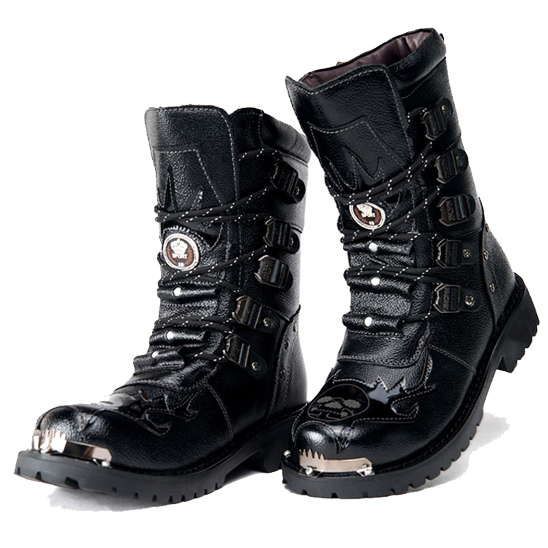 Erkek Savaş Botları Yeni Kış Y - Leatherwork Rivets incelemesi ve fiyatı