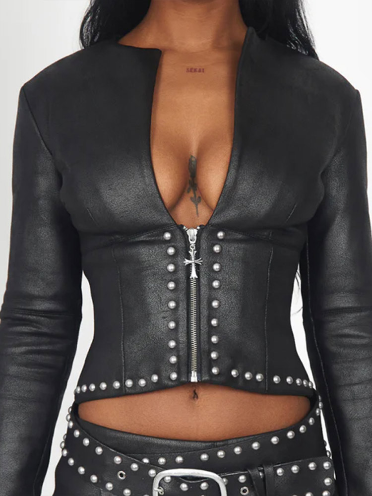 Moda Perçin Dekorlu PU Deri Ce - Leatherwork Rivets incelemesi ve fiyatı