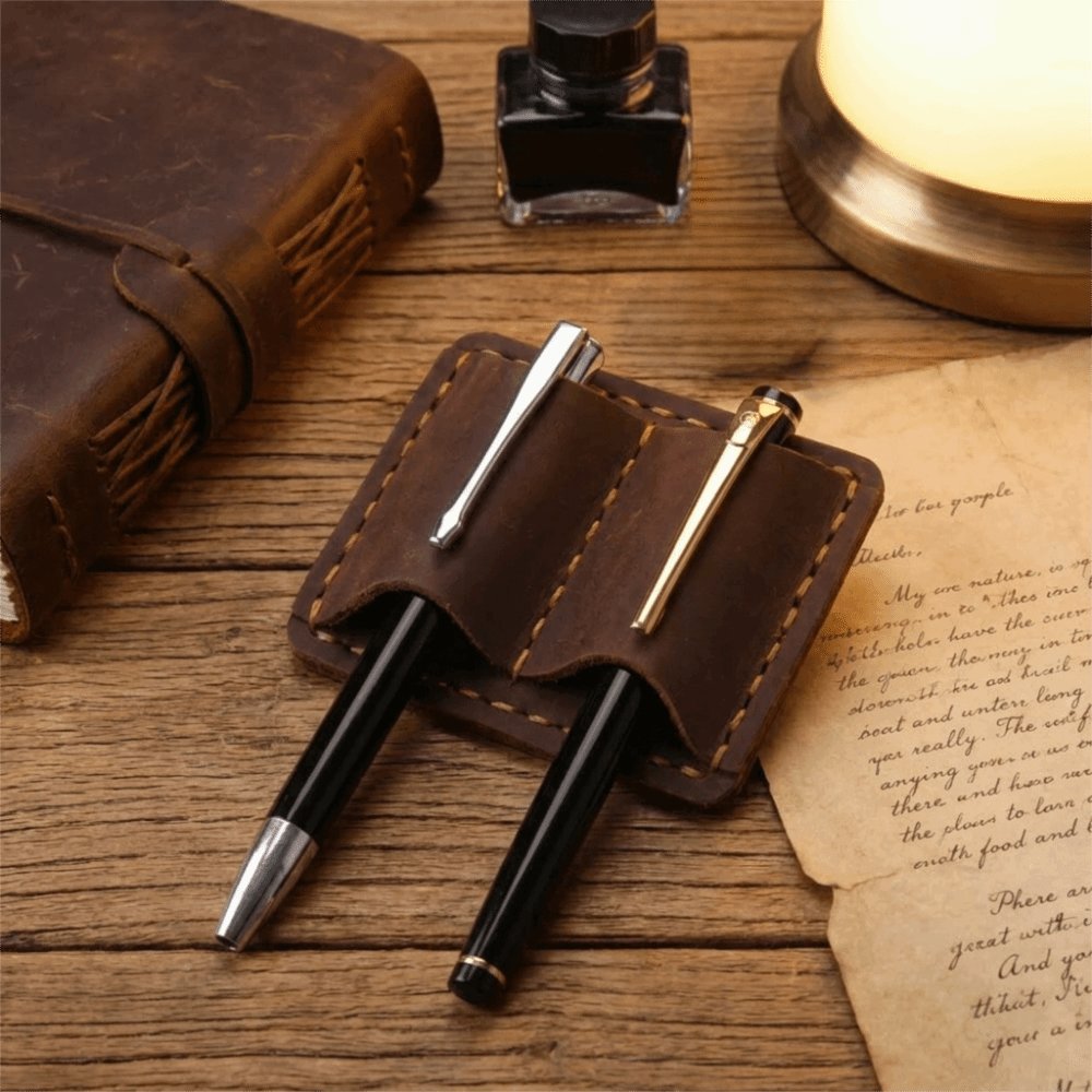 Çift Vintage Deri Kalem Tutucu - Leatherwork Books incelemesi ve fiyatı