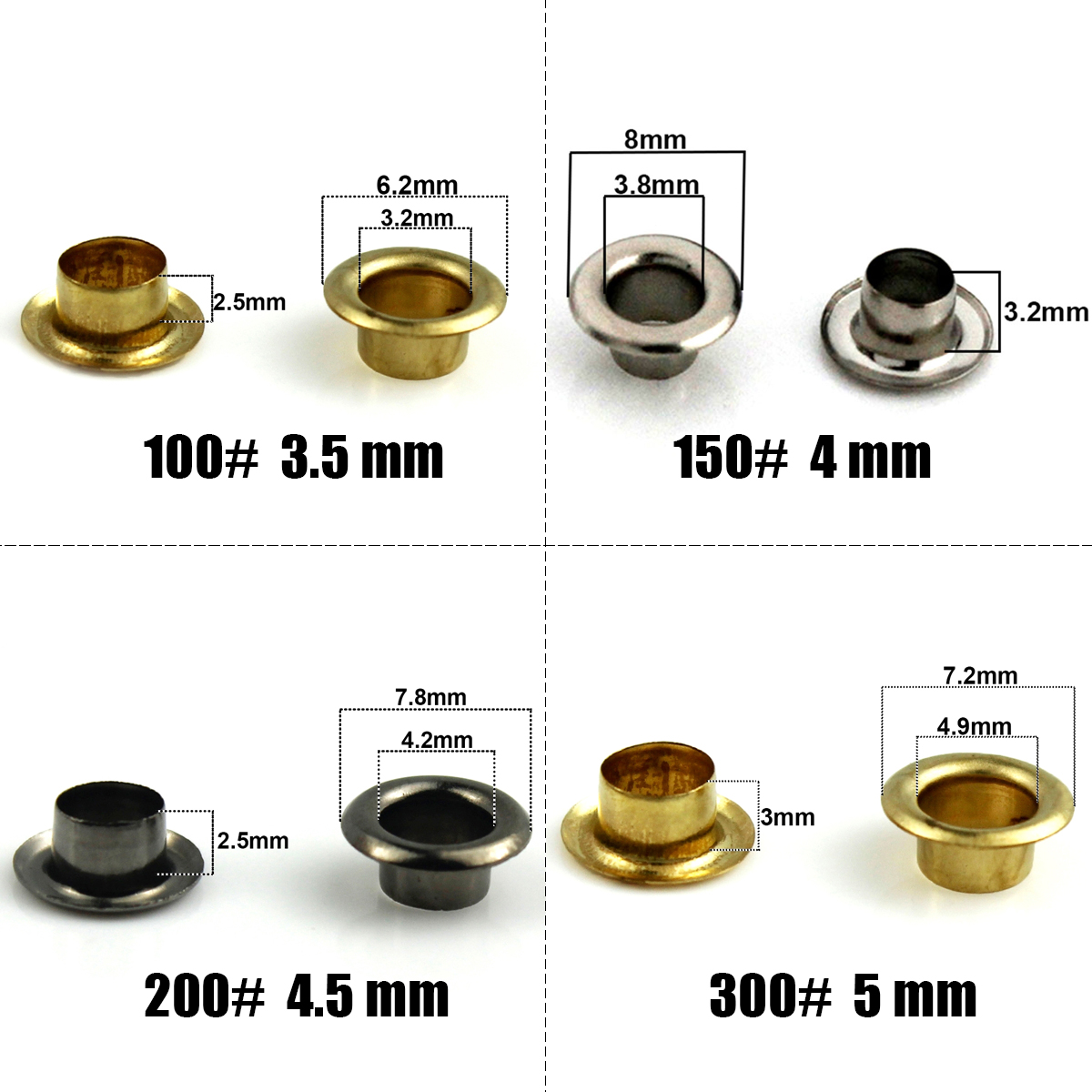 100 takım 4mm Pirinç Kuşgözü Y - Leatherwork Eyelets incelemesi ve fiyatı